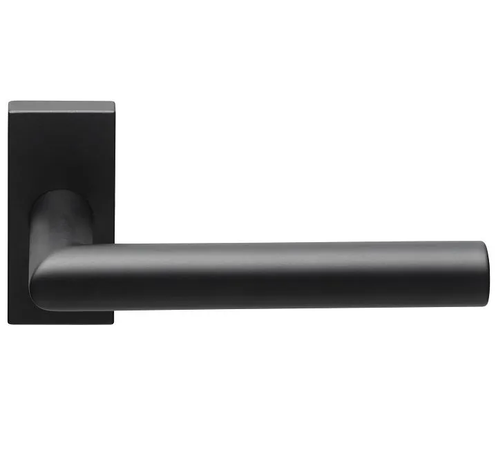 DEURKRUK BASIC LBII19Q32G OP RECHTHOEKIG ROZET MAT ZWART