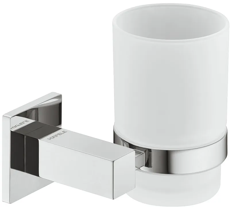 Glashouder, met gesatineerd glas, vierkant