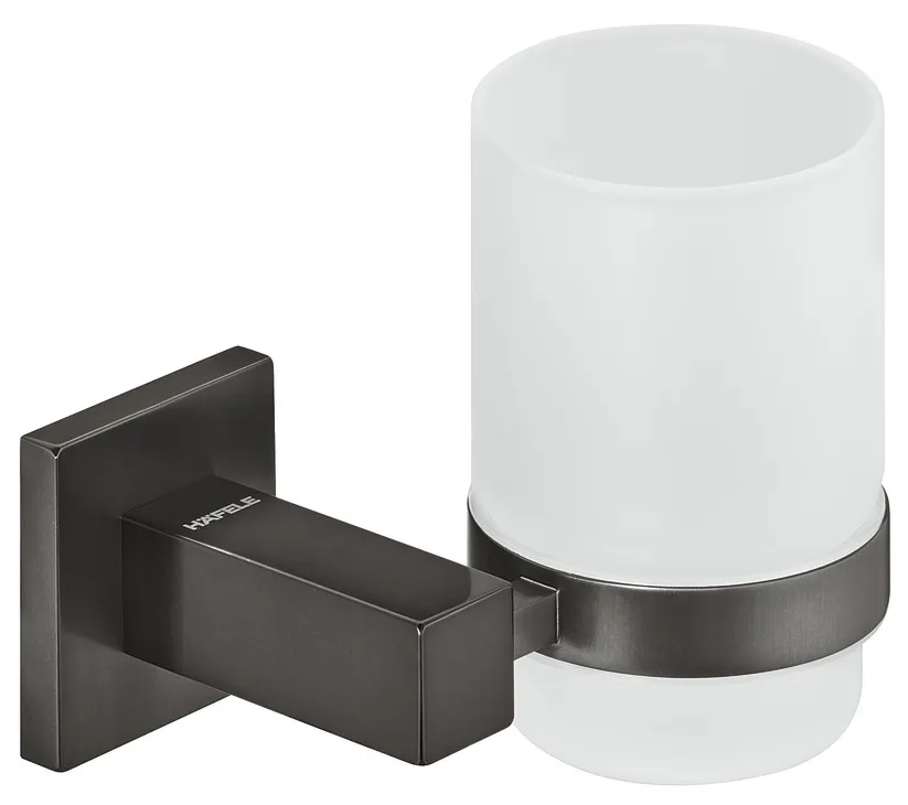 Glashouder, met gesatineerd glas, vierkant