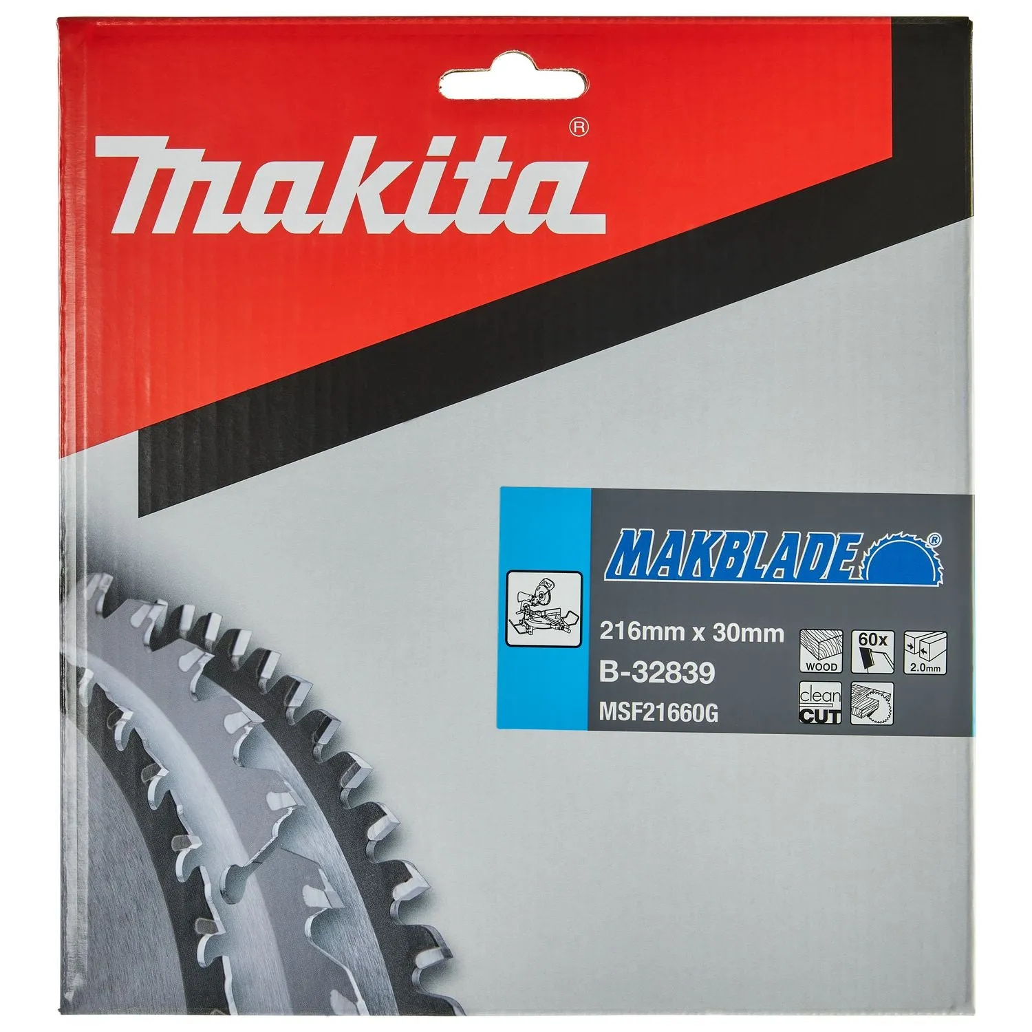 MAKITA AFKORTZAAGBLAD VOOR HOUT | MAKBLADE | Ø 216MM ASGAT 30MM 60T  B32839