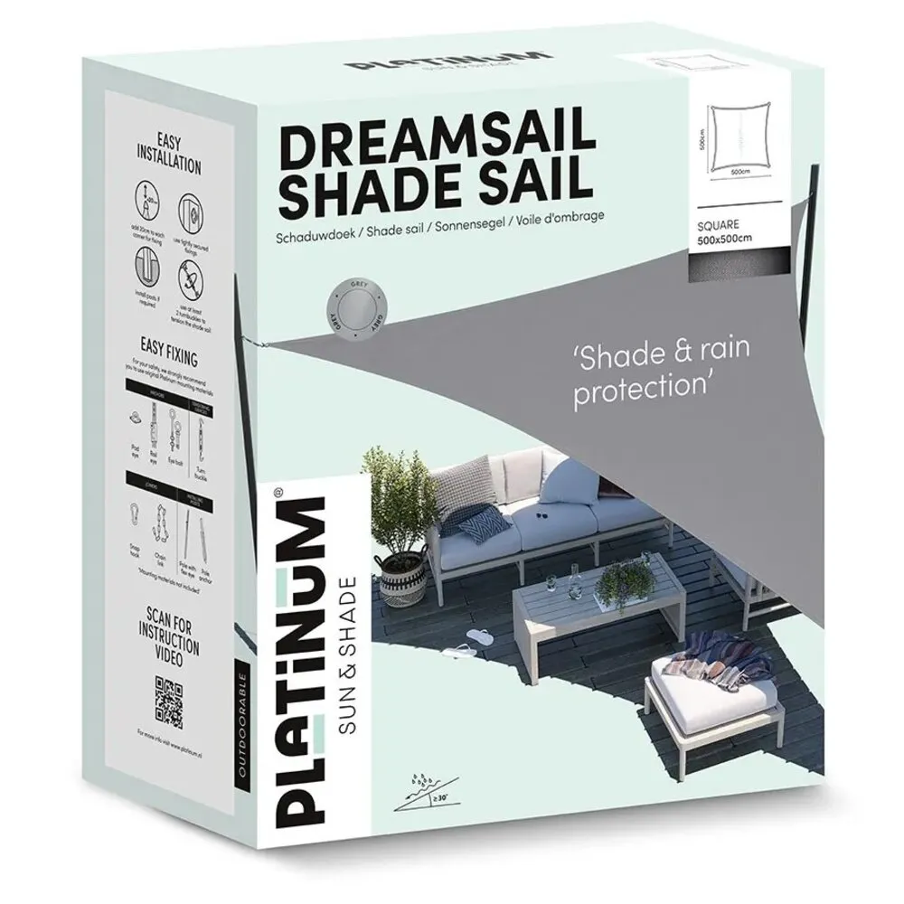 Platinum Platinum Sun & Shade Dreamsail schaduwdoek vierkant 500x500cm Ecru