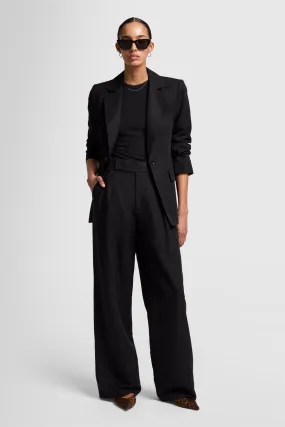   PLEATED TROUSER LINEN BLACK 